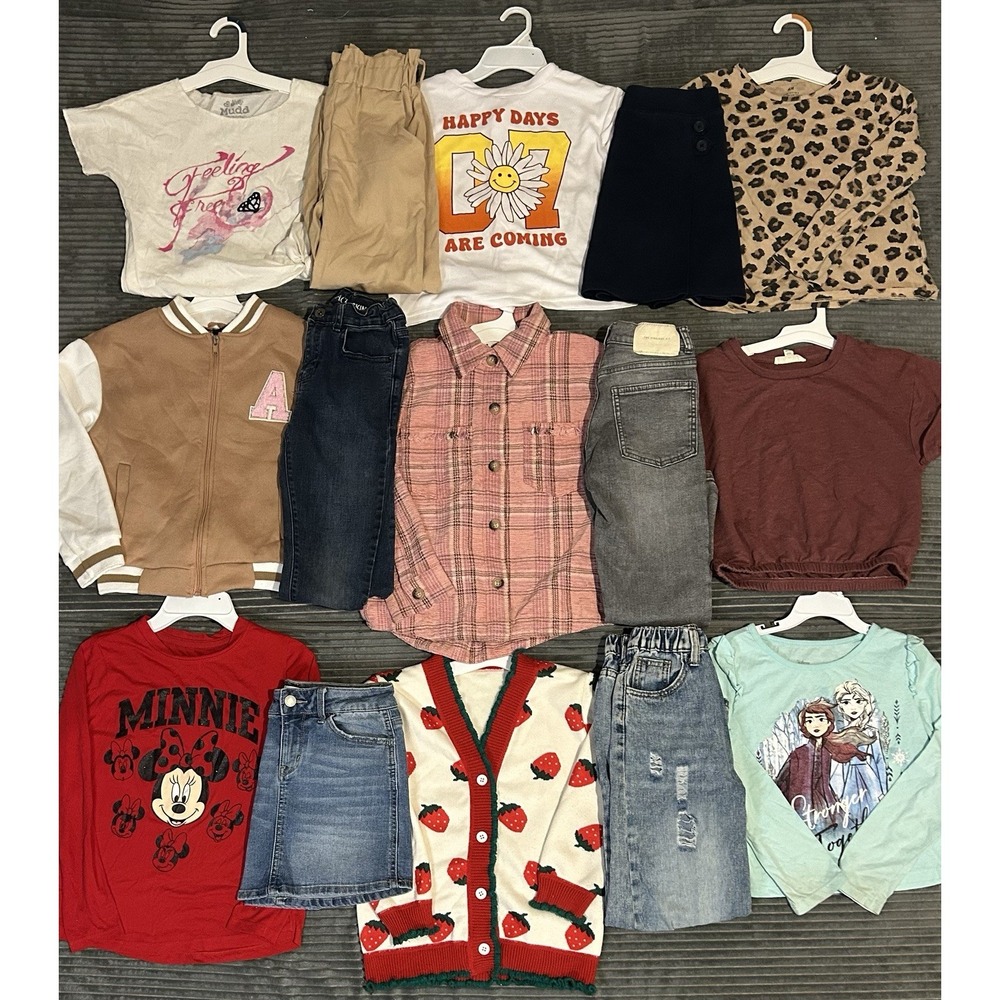 Huge Lot Girls Size 7/8 Clothes Winter 7 8 Mudd Zara Jeans H&M Disney Sweater M